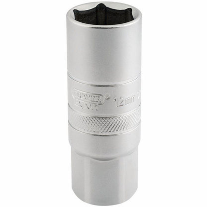 Draper 12MM SPARK PLUG SCKET 1/2PCKD 16782 1/2" Sq. Dr. Spark Plug Sockets (Micro Satin Chrome)