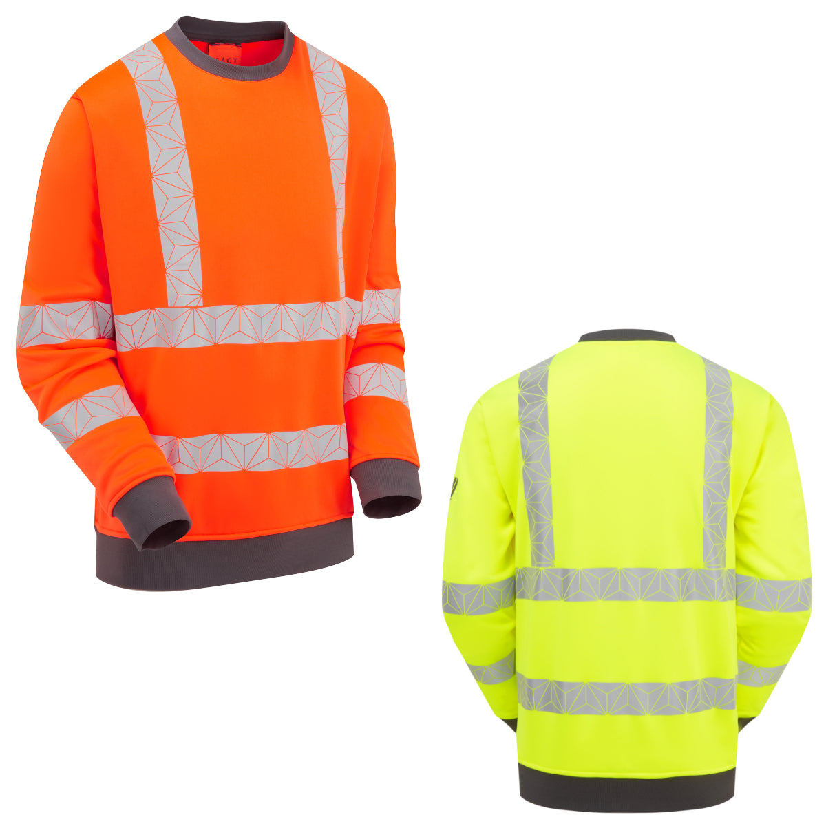 Pulsar RCT Hi Vis Sweatshirt Yellow Orange EN ISO 20471 Class 3 Workwear GRS Certified