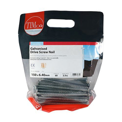 TIMCO Drive Screw - Galvanised 150 x 6.40 Pack 2.5