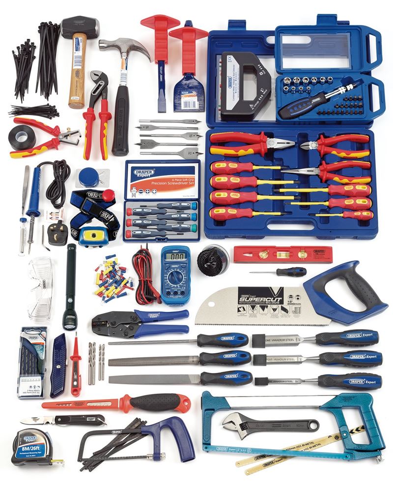 89756 Draper Electricians Tool Kit DTKELEC Socket 3/8 Spinner Handles Professional Trade DIY Workshop Garage Use