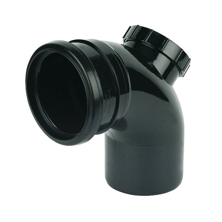 FLOPLAST RING-SEAL ACCESS BND 92.5 DEG;4" SOIL/110 BK