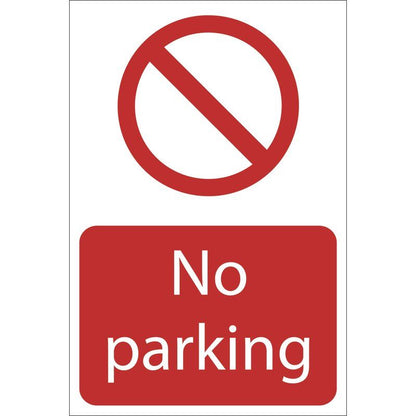 72935 Draper No Parking Prohibition Sign, 400 x 600mm SS55 Prohibition Warning Signs Professional Trade DIY Workshop Garage Use
