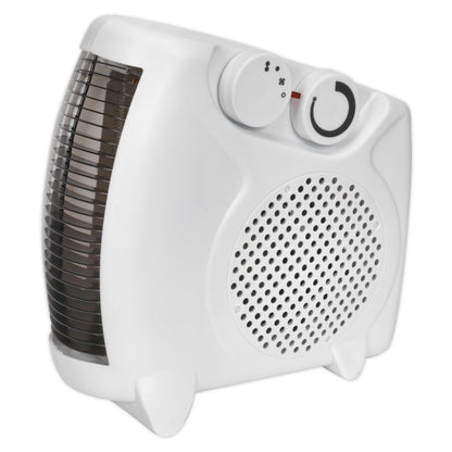 Sealey FH2010 Fan Heater with 2 Heat Settings & Thermostat 2000W/230V | 1000/2000W, Thermostat, Tip-Over Switch | Tough composite case with integral