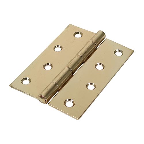 TIMCO Butt Hinge Fixed Pin E/Brass 100 x 70 Pack 2