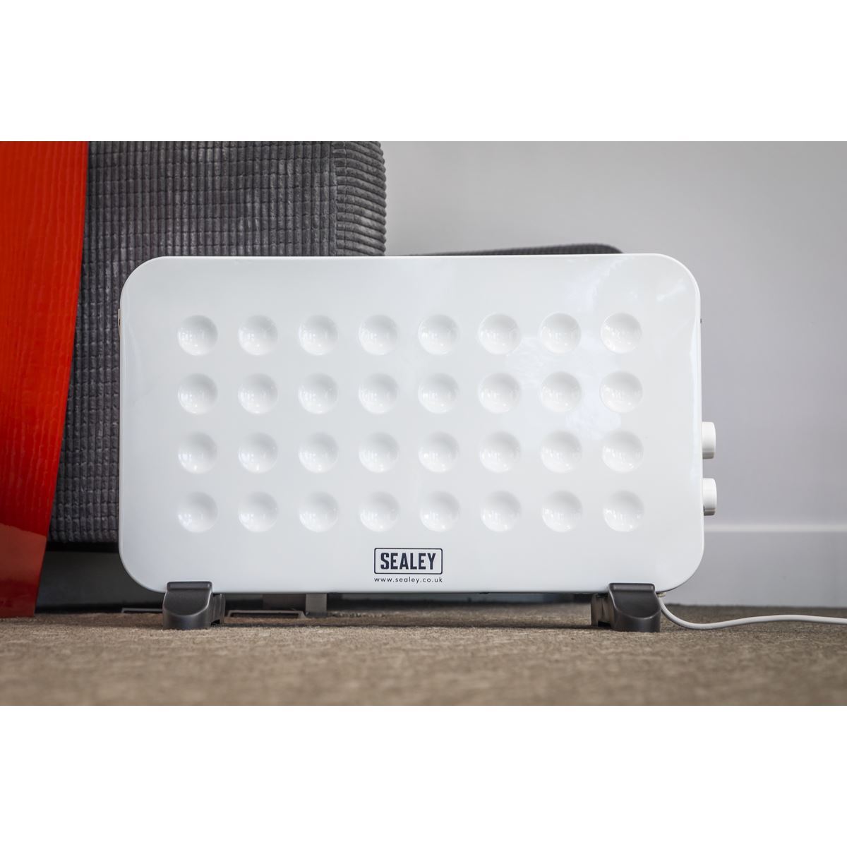 Sealey CD2013 Convector Heater 2000W/230V | 750/1250/2000W, Thermostat, Overheat Protection | Modern design convector heater with three heat settings