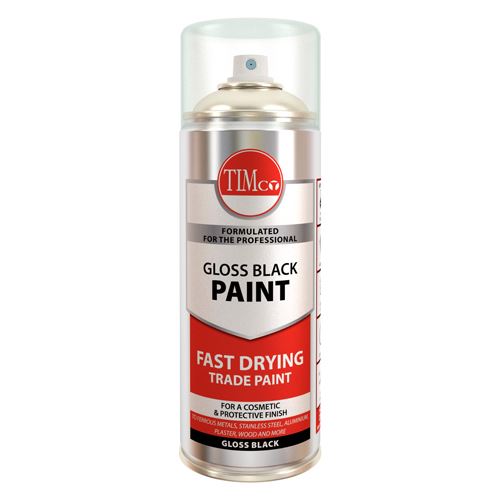 TIMCO Finishing Paint Gloss Black Black 380ml Pack 1.0