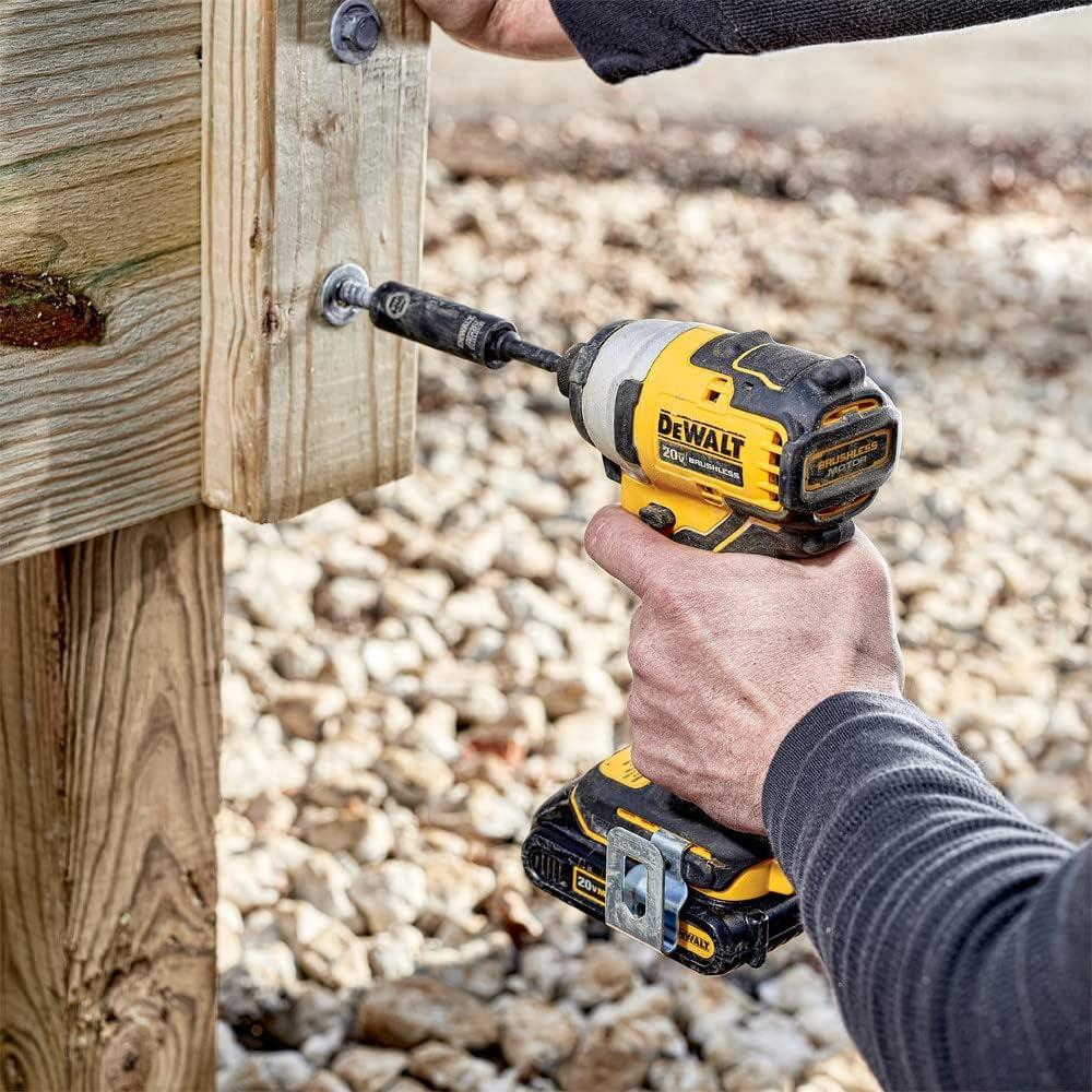 DeWalt DCF809N 18V XR Brushless Compact Impact Driver Body Only | 190Nm Torque, 131mm Design, 1/4 Inch Hex Holder and Triple LED