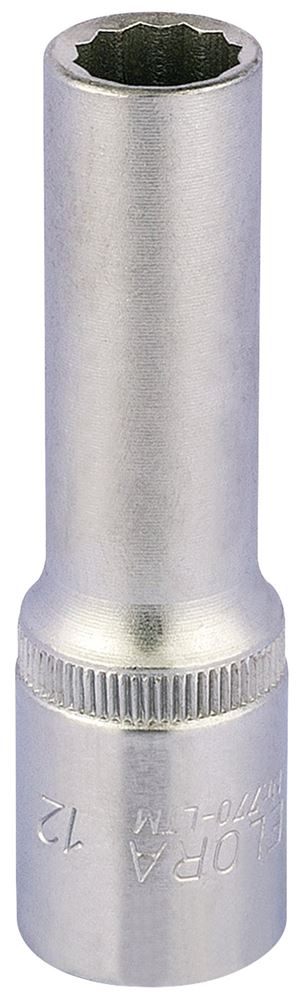 11932 Elora Elora Deep Bi-Hexagon Socket, 1/2 Sq. Dr., 12mm 770-LT 12 1/2 Sockets Professional Trade DIY Workshop Garage Use