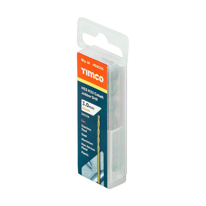 TIMCO HSS-CO Jobber Drill Bit Cobalt 3.0mm Pack 10