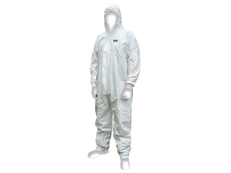 Scan SCAWWDOL56 Chemical Splash Resistant Disposable Coverall White Type 5/6 L (39-42in) |