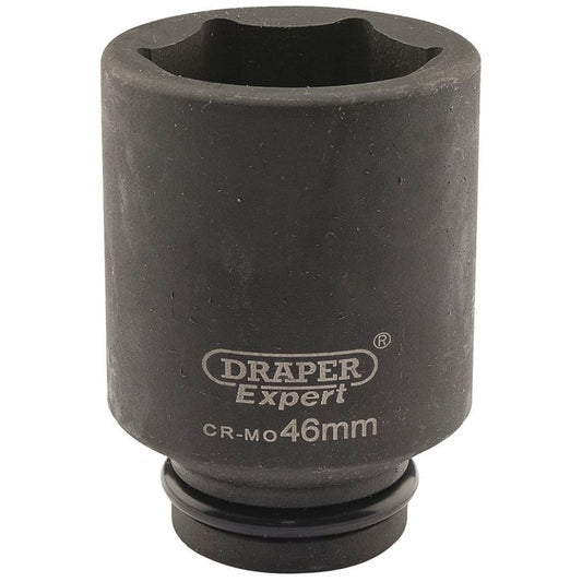 05077 Draper Hi-TORQ Deep Impact Socket, 3/4 Sq. Dr., 46mm 419D-MM 3/4 Impact Sockets Professional Trade DIY Workshop Garage Use