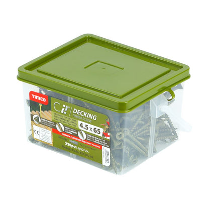 TIMCO C2 Deck-Fix TX20 CSK GRN TUB 4.5 x 65 Green Pack 250