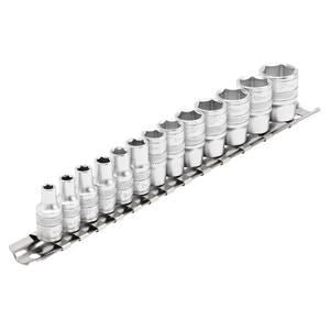 Draper 1/4 13PC METRIC SOCKET RAIL 16487 Metric Socket Set on a Metal Rail, 1/4" Sq. Dr. (13 Piece)
