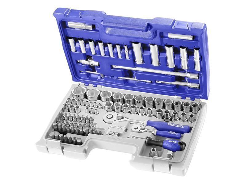 Expert E034805 Socket & Accessory Set of 98 Metric 1/4 & 1/2in Drive