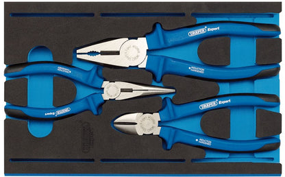 Draper 3PC PLIER SET 63262 Heavy Duty Plier Set in 1/4 Drawer EVA Insert Tray (3 Piece)
