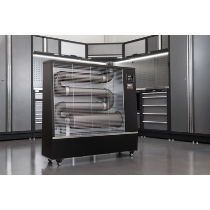 Sealey IR19 Industrial Infrared Diesel Heater 19kW | 64,000Btu/hr(19kW), 80W, 230V~50Hz, Thermostat, Timer, Wheels, Overheat Protection