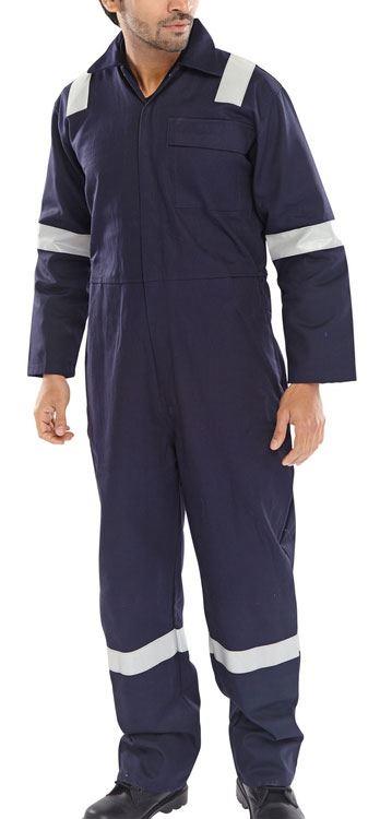 Beeswift Nordic Design Fire Retardant Boilersuit – 300gsm Cotton FR Reflective Welding Workwear, Various Colours & Sizes
