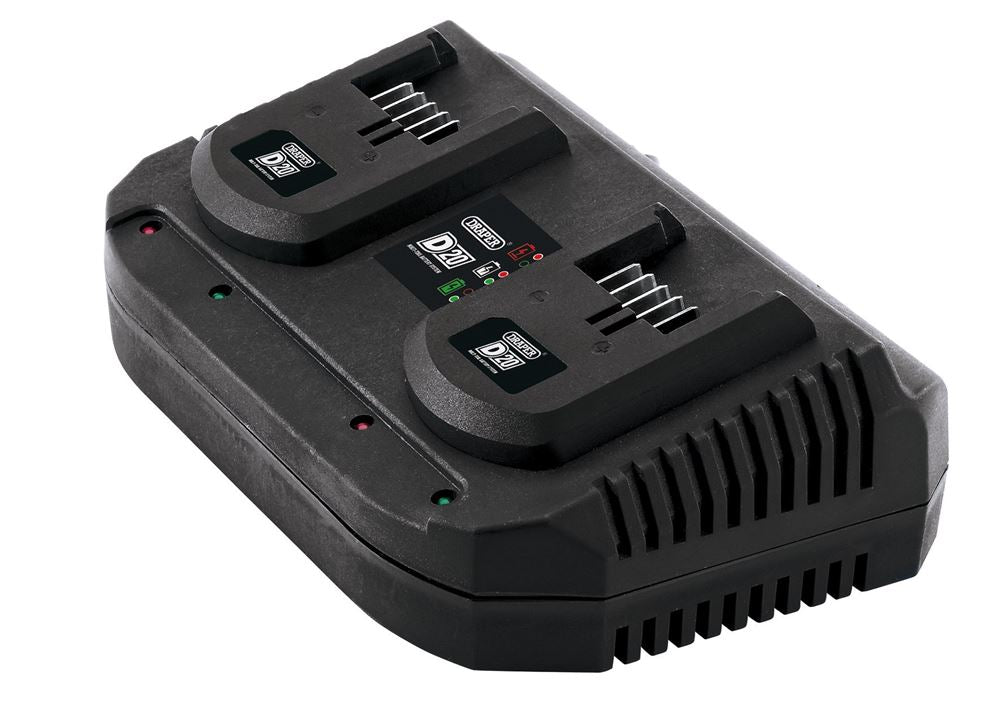 Draper D20 2X3.5A TWIN BATTERY CHRGR 92239 92239 D20 20V Fast Twin Battery Charger, 2 x 3.5A