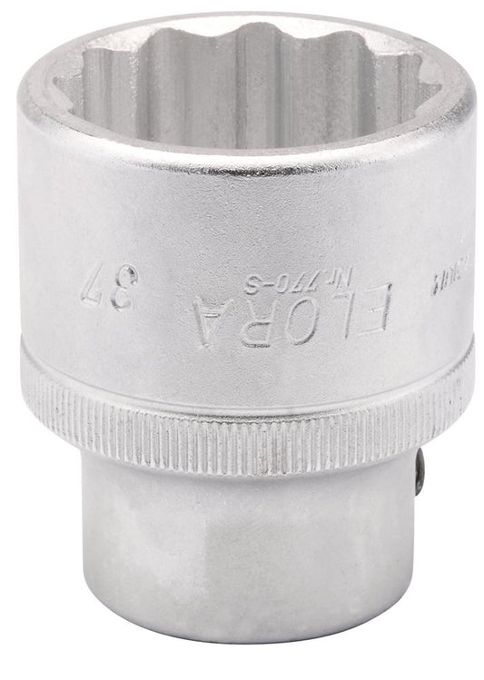 00806 Elora Elora Bi-Hexagon Socket, 3/4 Sq. Dr., 37mm 770-S 37 3/4 Sockets Professional Trade DIY Workshop Garage Use
