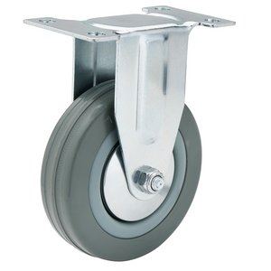 Draper RUBBER CASTOR FIXED-100MM DIA 65482 Rubber Wheeled Fixed Plate Castors
