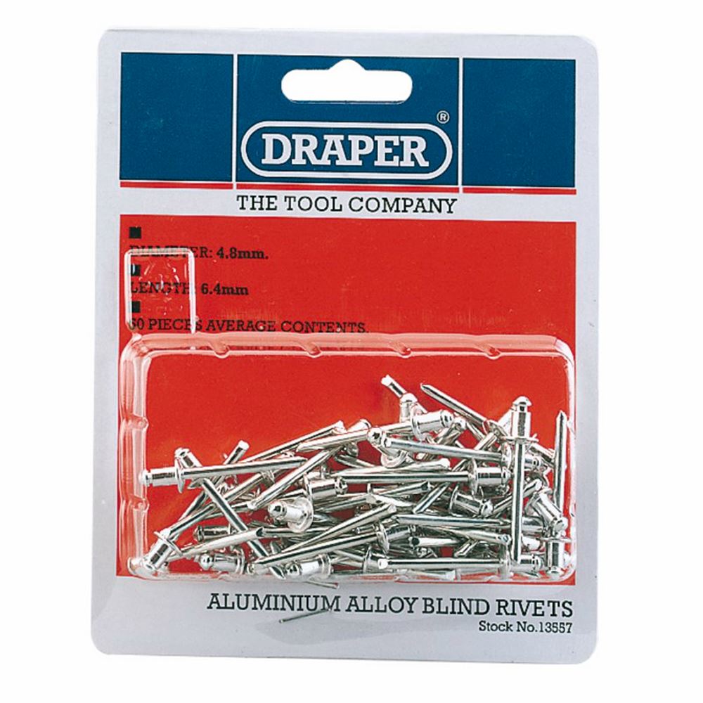 Draper 4.8X5.8MM RIVET (50 PER CARD)) 13557 Blind Rivets