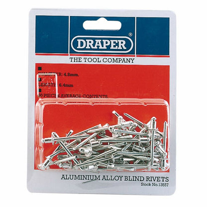 Draper 4.8X5.8MM RIVET (50 PER CARD)) 13557 Blind Rivets