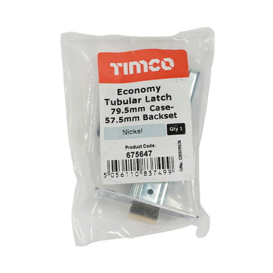 TIMCO Eco Tubular Latch Nickel 79.5mm Pack 1