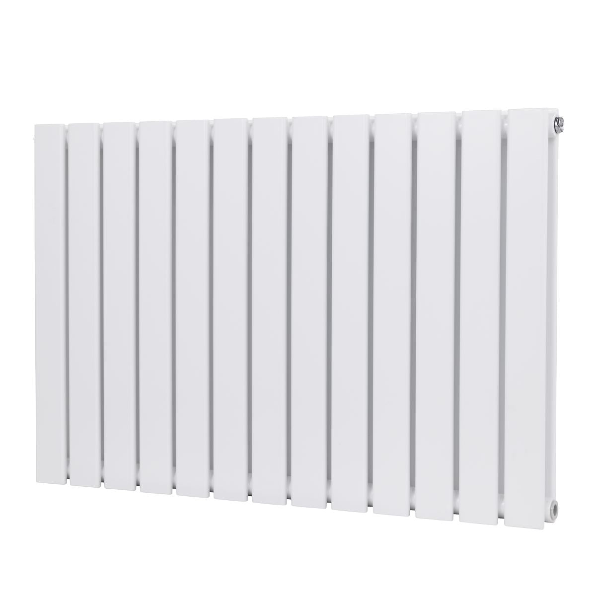 Baridi DH351 Horizontal Radiator Contemporary Double Flat Panel Design 600 x 910mm - White | Steel | Horizontal flat panel design delivers a BTU
