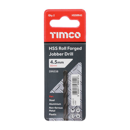 TIMCO HSS-R Jobber Drill Bit 4.5mm Pack 10