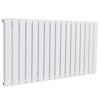 Baridi DH352 Horizontal Radiator Contemporary Double Flat Panel Design 600 x 1190mm - White | Steel | Horizontal flat panel design delivers a BTU