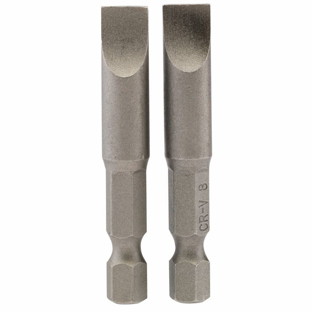 Draper 2PC 50MM 8.0MM P.SLOT.S/D BIT 64226 1/4" Hex. Plain Slot E Shank Insert Bits