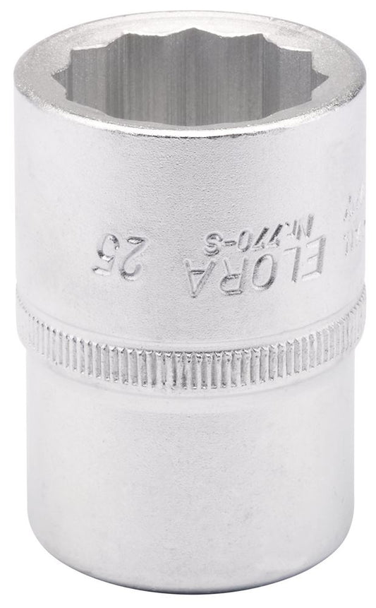 00731 Elora Elora Bi-Hexagon Socket, 3/4 Sq. Dr., 25mm 770-S 25 3/4 Sockets Professional Trade DIY Workshop Garage Use