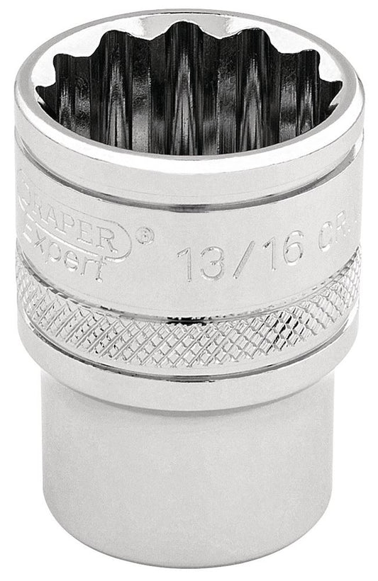 49482 Draper Expert Expert HI-TORQ 12 Point Socket, 3/8 Sq. Dr., 13/16 D-AF 3/8 Sockets Professional Trade DIY Workshop Garage Use
