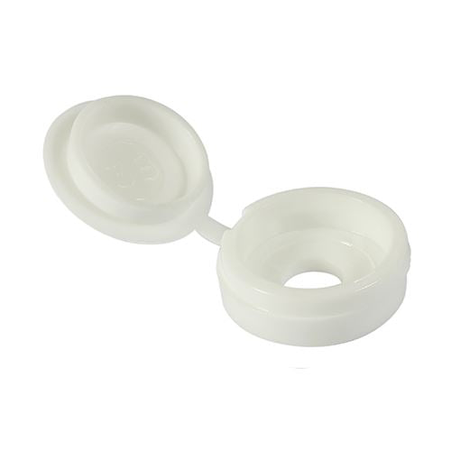 TIMCO Small Hinged Screw Cap - White To fit 3.0 to 4.5 Screw White Pack 100