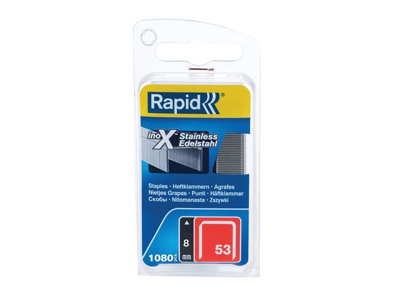 RPD 53/8B 8mm Stainless Steel Fine Wire Staples (Box 1080)