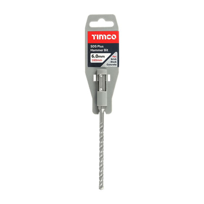 TIMCO SDS Plus Hammer Bit 6.0 x 160 Pack 1