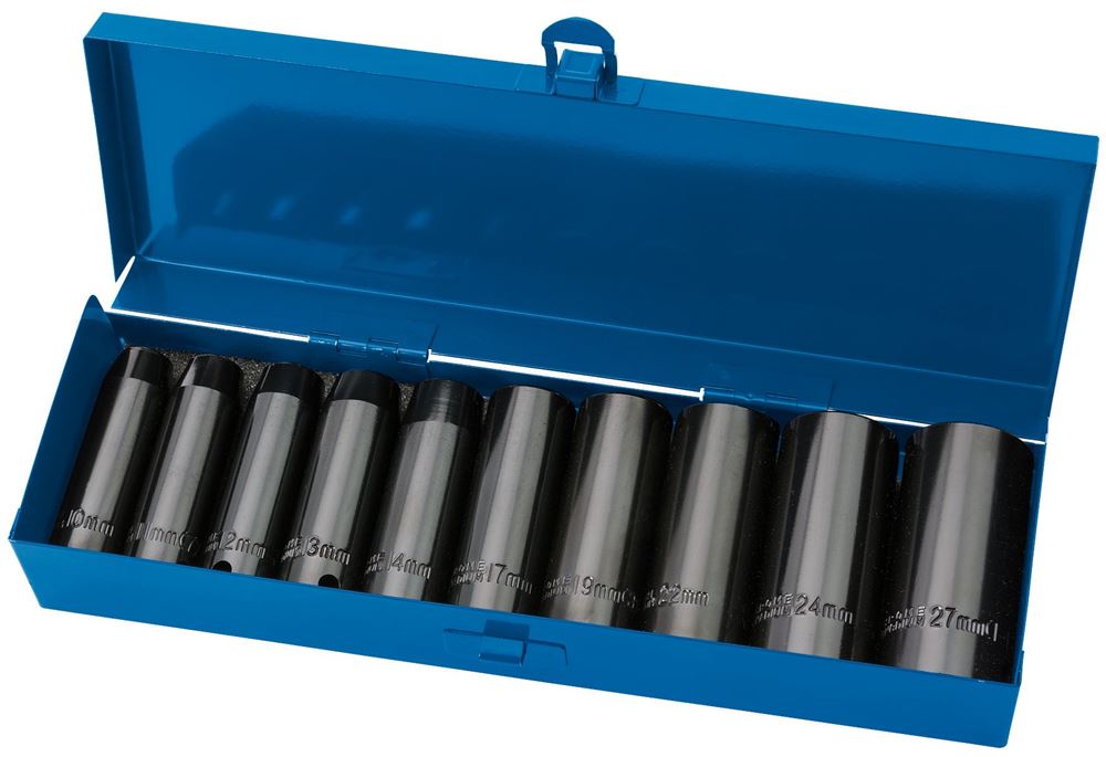 Draper 10PC DEEP IMPACT SOCKET SET 38369 1/2" Sq. Dr. HI-TORQÂ® Metric Deep Impact Socket Set (10 piece)