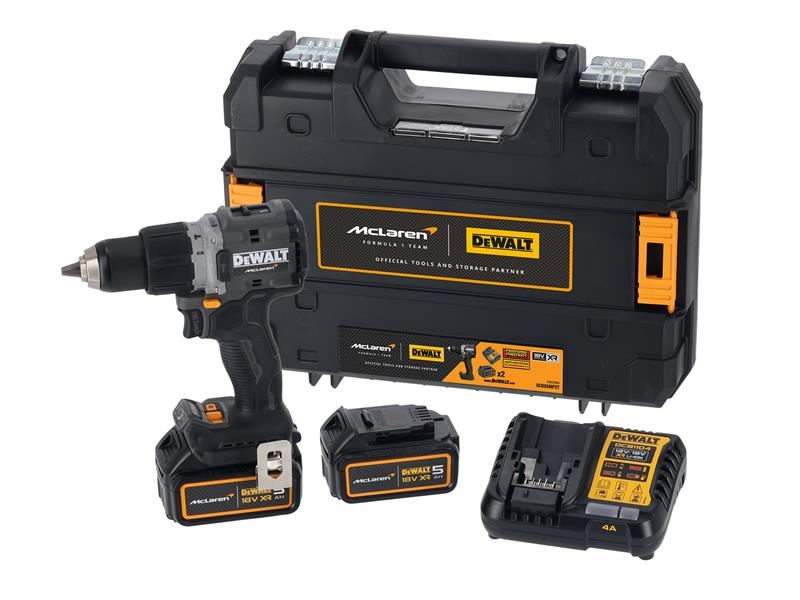 DeWalt McLaren XR Brushless Combi Drill 18V 2x5Ah Li-ion Kit F1 Edition