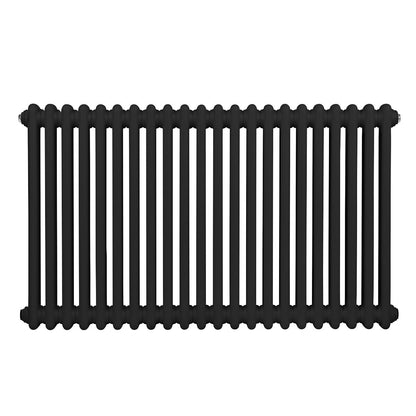 Baridi DH364 Horizontal Traditional 2 Column Radiator 600 x 1012mm - Black | Steel | Horizontal traditional two column radiator delivers a BTU output