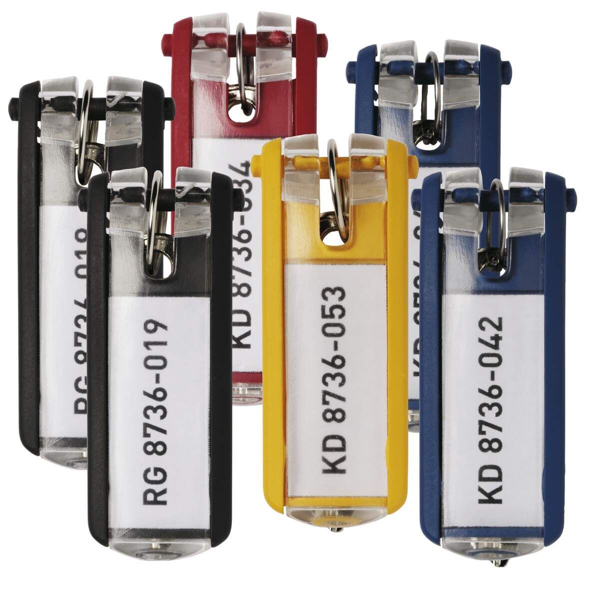 Durable Key Clips Organisational Label Hooks Assorted Pack of 24 | Durable Key Clips for Office, Warehouse and Workplace Use