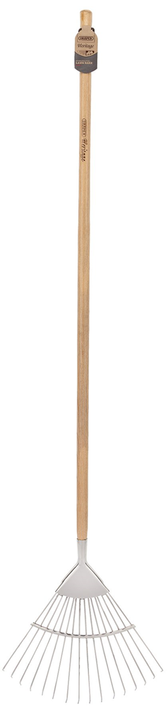 Draper STAINLESS LAWN RAKE 99020 Draper Heritage Stainless Steel Lawn Rake with Ash Handle