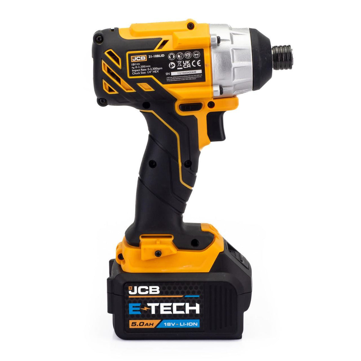 JCB 21-18BLID-5X-B Cordless Impact Driver 5Ah 18V Brushless Battery & Charger Cordless Impact Driver
