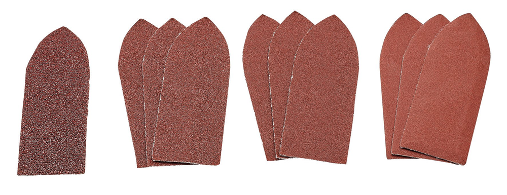 Draper 32X92 ASSORT H&L A/O SHEETPK10 99259 Assorted Pack of Ten Hook and Loop Aluminium Oxide Sanding Sheets (32 x 92mm)