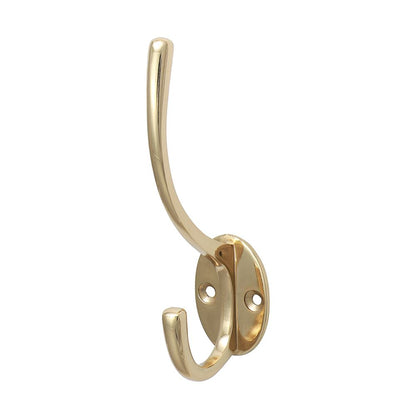 TIMCO Hat & Coat Hook Pol. Brass 125 x 32mm Pack 1