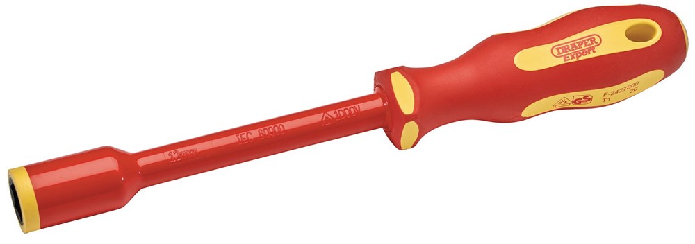 DRAPER 99491 - VDE Approved Fully Insulated Nut Driver, 12mm