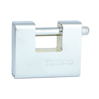 TIMCO Armoured Rectangle Padlock 90mm Red Pack 1