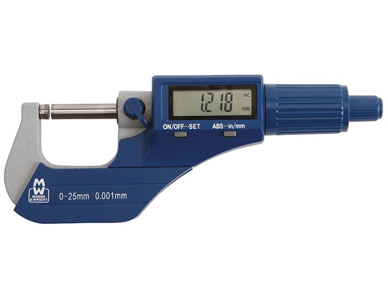 Moore&Wright MW200-01DBL MW200-01DBL Digital External Micrometer 0-25mm/0-1in 0.001mm/.00005in