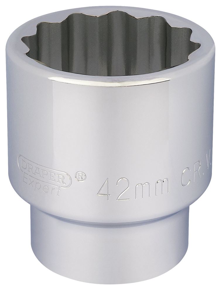Draper 42MM 12PT SOCKET 3/4DR BULK 16705 3/4" Sq. Dr. Metric Sockets (Polished Chrome)