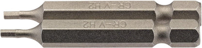 Draper 2PC 50MM 2.0MM HEX S/D BIT 64244 1/4" hex. Hexagonal E Shank Insert Bits