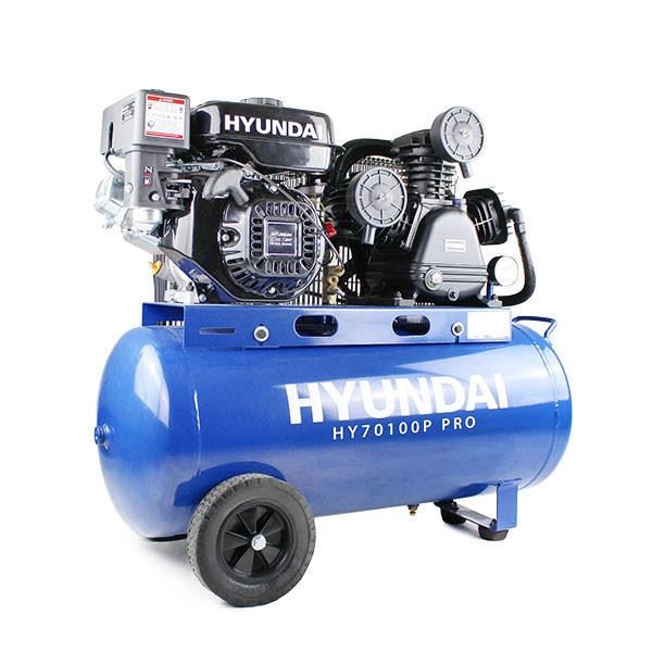 Hyundai HY70100P Petrol Air Compressor 7hp 10.7CFM 145psi 90 Litre Workshop Compressor Garage Air Compressor Workshop Garage Pneumatic Tools